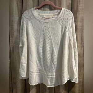 Anthro cream crew neck knit sweater,XS/S